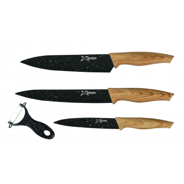 סט סכינים מהודר עם ידית דמוי עץ